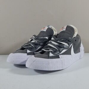 Nike Blazer Low x Sacai Mens Size 6.5 US Iron Grey White Suede Shoes DD1877-002